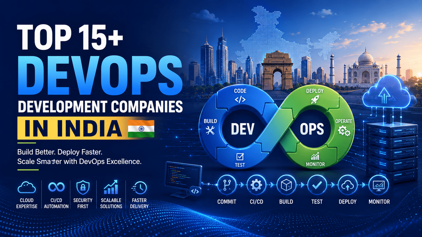 Top 15+ DevOps Development Companies in India offering cloud migration, CI/CD automation, Kubernetes, DevOps consulting, and infrastructure management services