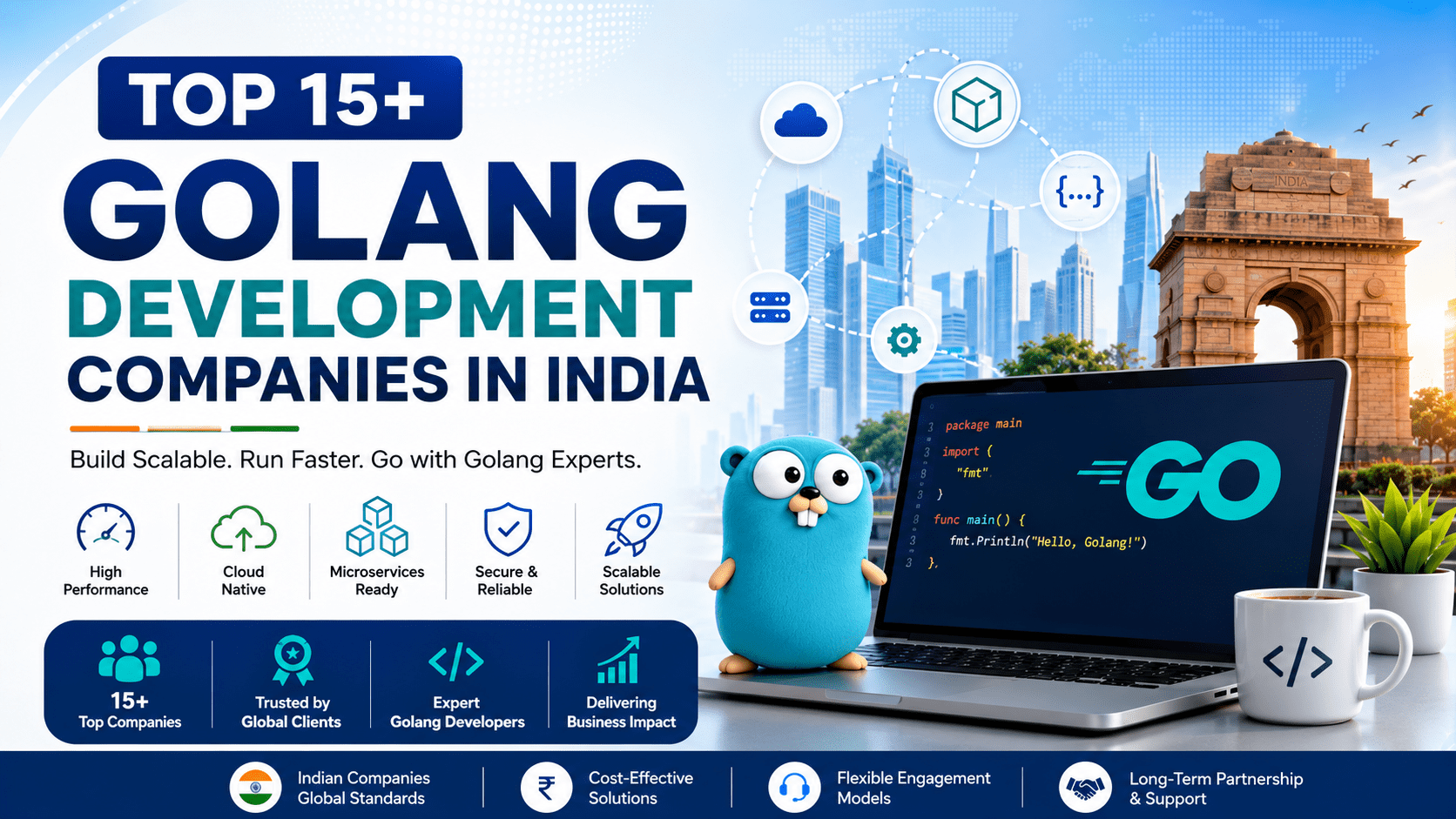 Top 15 Golang Development Companies in India offering custom Go development, cloud-native applications, microservices, and scalable software solutions for global businesses