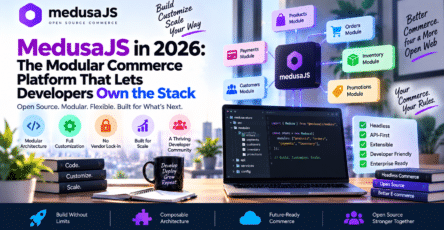 MedusaJS in 2026: modular open-source commerce platform with headless, API-first, customizable, and scalable architecture.