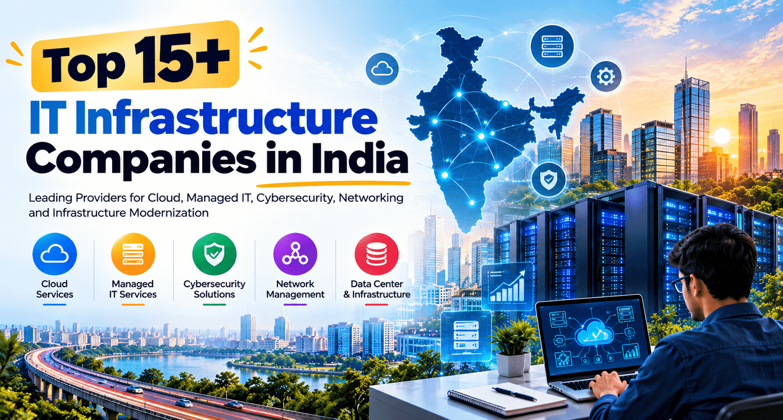 Top 15+ IT Infrastructure Companies in India for cloud, cybersecurity, networking, and managed IT services