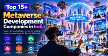 Top 15+ Metaverse Development Companies in India – futuristic metaverse development banner